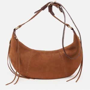 ✨Sold✨ Hobo International Orion Nubuck Suede Leather Moon Crossbody Tobacco NWOT